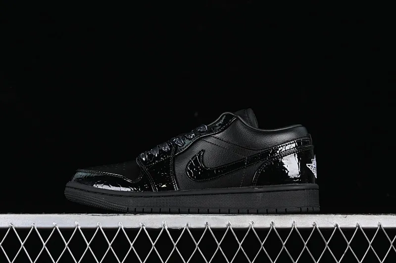 All categories Air Jordan Jordan series basketball shoes Air Jordan 1 Low Air Jordan 1 Low "Black Croc" AJ1 Joe 1 crocodile black low-top cultural casual sneakers HJ7743-010